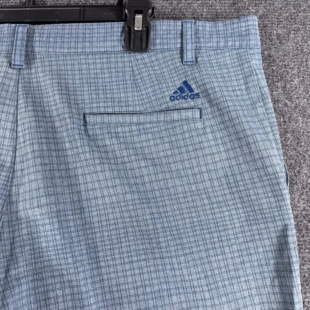 Adidas Shorts Mens 38 Blue Grey Grid Pattern Golf Performance‎ GU5103